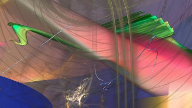 Fantezi kaotik renkli fraktal desen. Soyut Fraktal şekiller. 3D render resimde arka plan veya duvar kağıdı