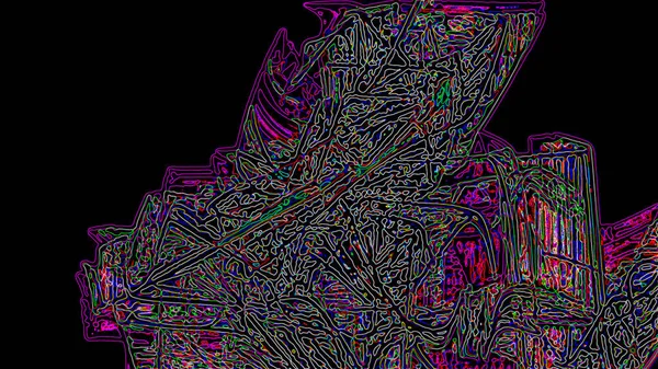 Fantasie chaotische kleurrijke fractale patroon. Abstracte fractale vormen. 3D rendering afbeelding achtergrond of behang — Stockfoto