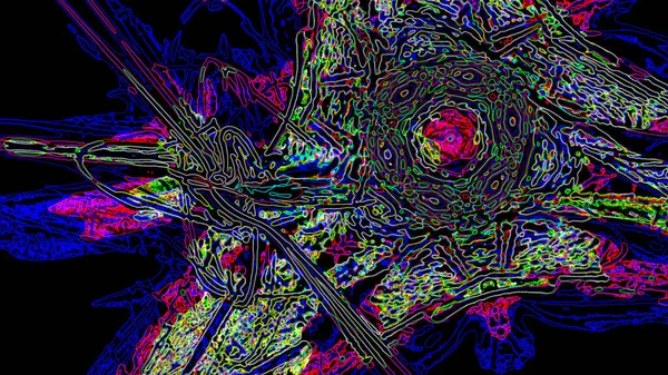 Fantasie chaotische kleurrijke fractale patroon. Abstracte fractale vormen. 3D rendering afbeelding achtergrond of behang — Stockfoto