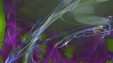 Fantezi kaotik renkli fraktal desen. Soyut Fraktal şekiller. 3D render resimde arka plan veya duvar kağıdı