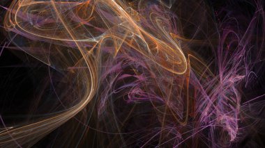 Fantezi kaotik renkli fraktal desen. Soyut Fraktal şekiller. 3D render resimde arka plan veya duvar kağıdı