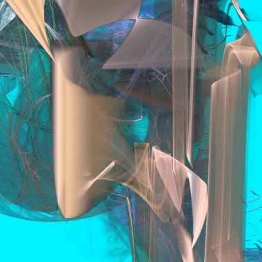 Fantezi kaotik renkli fraktal desen. Soyut Fraktal şekiller. 3D render resimde arka plan veya duvar kağıdı