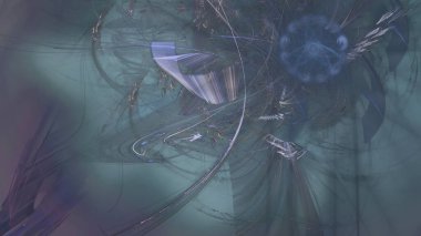 Fantezi kaotik renkli fraktal desen. Soyut Fraktal şekiller. 3D render resimde arka plan veya duvar kağıdı