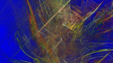 Fantezi kaotik renkli fraktal desen. Soyut Fraktal şekiller. 3D render resimde arka plan veya duvar kağıdı