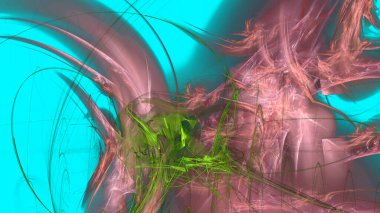 Fantezi kaotik renkli fraktal desen. Soyut Fraktal şekiller. 3D render resimde arka plan veya duvar kağıdı