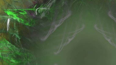 Fantezi kaotik renkli fraktal desen. Soyut Fraktal şekiller. 3D render resimde arka plan veya duvar kağıdı