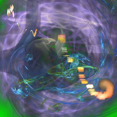 Fantezi kaotik renkli fraktal desen. Soyut Fraktal şekiller. 3D render resimde arka plan veya duvar kağıdı