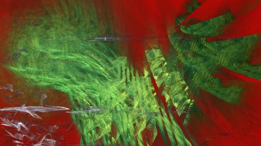 Fantezi kaotik renkli fraktal desen. Soyut Fraktal şekiller. 3D render resimde arka plan veya duvar kağıdı