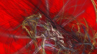 Fantezi kaotik renkli fraktal desen. Soyut Fraktal şekiller. 3D render resimde arka plan veya duvar kağıdı