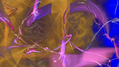 Fantezi kaotik renkli fraktal desen. Soyut Fraktal şekiller. 3D render resimde arka plan veya duvar kağıdı