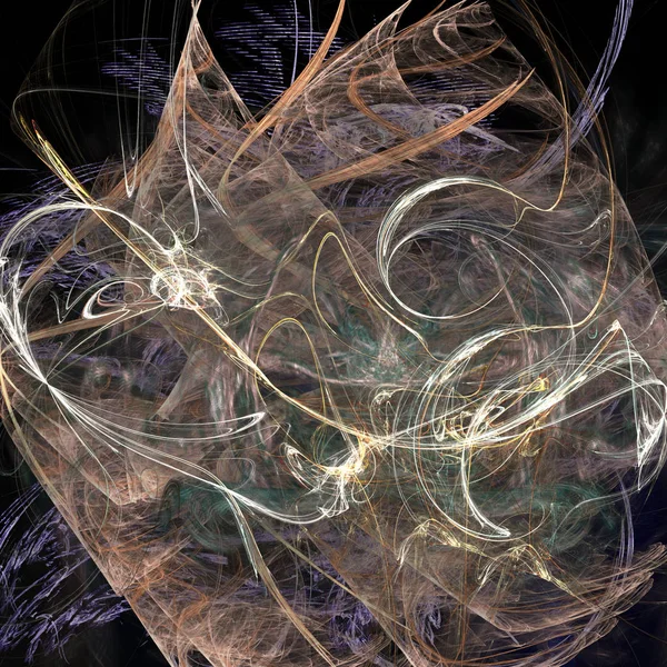 Fantasy kaotiska färgglada fraktal mönster. Abstrakta fractal former. 3D rendering illustration bakgrund eller tapeter — Stockfoto