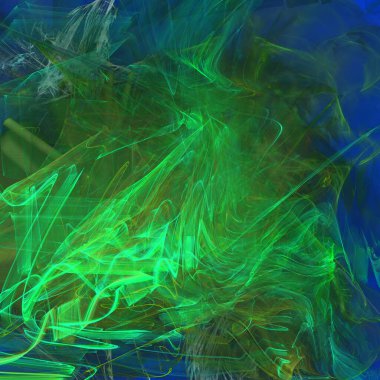 Fantezi kaotik renkli fraktal desen. Soyut Fraktal şekiller. 3D render resimde arka plan veya duvar kağıdı