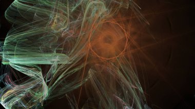 Fantezi kaotik renkli fraktal desen. Soyut Fraktal şekiller. 3D render resimde arka plan veya duvar kağıdı