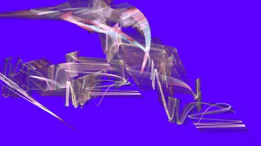 Fantezi kaotik renkli fraktal desen. Soyut Fraktal şekiller. 3D render resimde arka plan veya duvar kağıdı