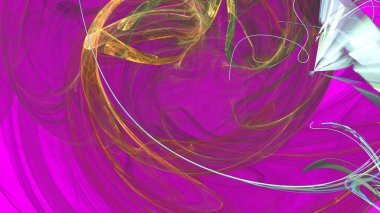 Fantezi kaotik renkli fraktal desen. Soyut Fraktal şekiller. 3D render resimde arka plan veya duvar kağıdı