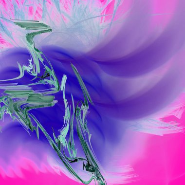 Fantezi kaotik renkli fraktal desen. Soyut Fraktal şekiller. 3D render resimde arka plan veya duvar kağıdı