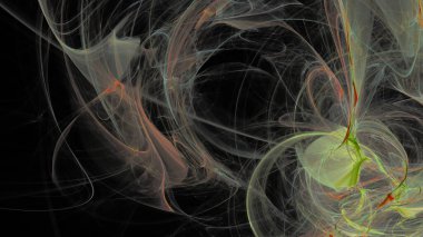 Fantezi kaotik renkli fraktal desen. Soyut Fraktal şekiller. 3D render resimde arka plan veya duvar kağıdı