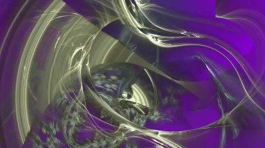 Fantezi kaotik renkli fraktal desen. Soyut Fraktal şekiller. 3D render resimde arka plan veya duvar kağıdı