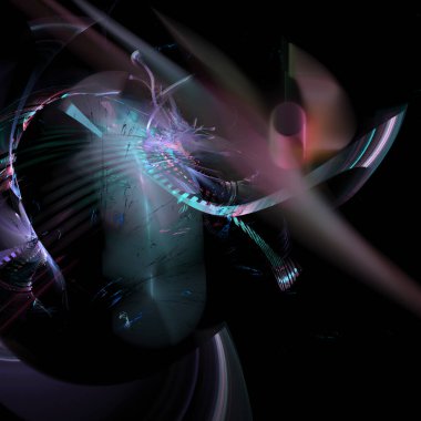 Fantezi kaotik renkli fraktal desen. Soyut Fraktal şekiller. 3D render resimde arka plan veya duvar kağıdı