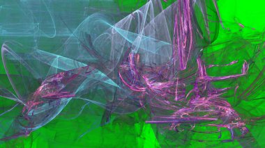 Fantezi kaotik renkli fraktal desen. Soyut Fraktal şekiller. 3D render resimde arka plan veya duvar kağıdı