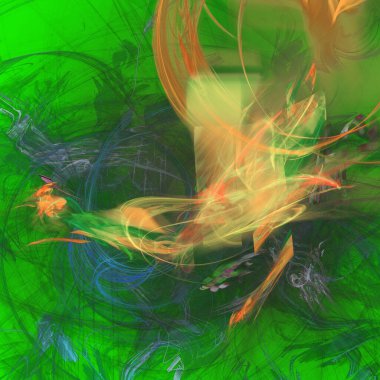 Fantezi kaotik renkli fraktal desen. Soyut Fraktal şekiller. 3D render resimde arka plan veya duvar kağıdı