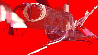 Fantezi kaotik renkli fraktal desen. Soyut Fraktal şekiller. 3D render resimde arka plan veya duvar kağıdı