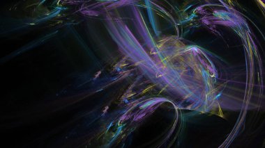 Fantezi kaotik renkli fraktal desen. Soyut Fraktal şekiller. 3D render resimde arka plan veya duvar kağıdı