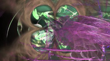 Fantezi kaotik renkli fraktal desen. Soyut Fraktal şekiller. 3D render resimde arka plan veya duvar kağıdı