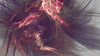 Fantezi kaotik renkli fraktal desen. Soyut Fraktal şekiller. 3D render resimde arka plan veya duvar kağıdı