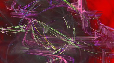 Fantezi kaotik renkli fraktal desen. Soyut Fraktal şekiller. 3D render resimde arka plan veya duvar kağıdı