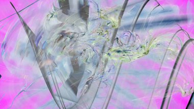 Fantezi kaotik renkli fraktal desen. Soyut Fraktal şekiller. 3D render resimde arka plan veya duvar kağıdı