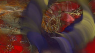 Fantezi kaotik renkli fraktal desen. Soyut Fraktal şekiller. 3D render resimde arka plan veya duvar kağıdı