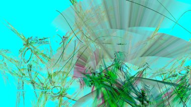 Fantezi kaotik renkli fraktal desen. Soyut Fraktal şekiller. 3D render resimde arka plan veya duvar kağıdı