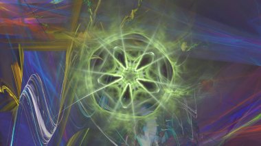 Fantezi kaotik renkli fraktal desen. Soyut Fraktal şekiller. 3D render resimde arka plan veya duvar kağıdı