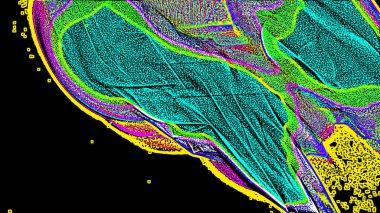 Fantezi kaotik renkli fraktal desen. Soyut Fraktal şekiller. 3D render resimde arka plan veya duvar kağıdı