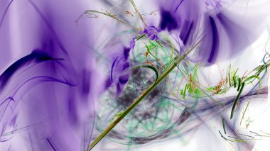 Fantezi kaotik renkli fraktal desen. Soyut Fraktal şekiller. 3D render resimde arka plan veya duvar kağıdı