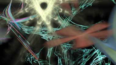 Fantezi kaotik renkli fraktal desen. Soyut Fraktal şekiller. 3D render resimde arka plan veya duvar kağıdı