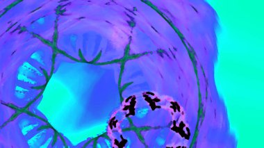 Fantezi kaotik renkli fraktal desen. Soyut Fraktal şekiller. 3D render resimde arka plan veya duvar kağıdı