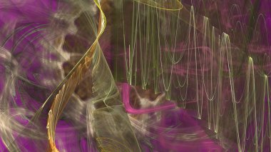 Fantezi kaotik renkli fraktal desen. Soyut Fraktal şekiller. 3D render resimde arka plan veya duvar kağıdı