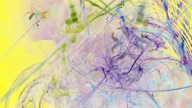 Fantezi kaotik renkli fraktal desen. Soyut Fraktal şekiller. 3D render resimde arka plan veya duvar kağıdı