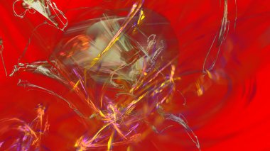 Fantezi kaotik renkli fraktal desen. Soyut Fraktal şekiller. 3D render resimde arka plan veya duvar kağıdı
