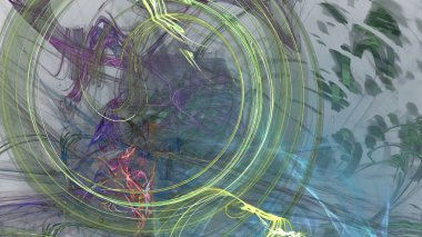 Fantezi kaotik renkli fraktal desen. Soyut Fraktal şekiller. 3D render resimde arka plan veya duvar kağıdı