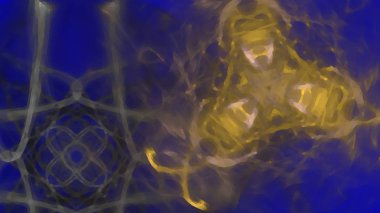 Fantezi kaotik renkli fraktal desen. Soyut Fraktal şekiller. 3D render resimde arka plan veya duvar kağıdı