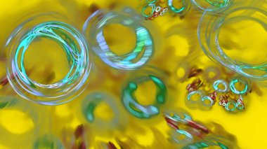 Fantezi kaotik renkli fraktal desen. Soyut Fraktal şekiller. 3D render resimde arka plan veya duvar kağıdı