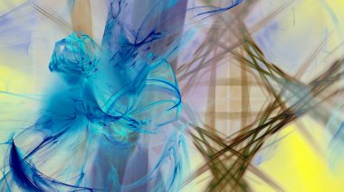 Fantezi kaotik renkli fraktal desen. Soyut Fraktal şekiller. 3D render resimde arka plan veya duvar kağıdı