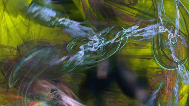 Fantezi kaotik renkli fraktal desen. Soyut Fraktal şekiller. 3D render resimde arka plan veya duvar kağıdı