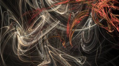 Fantezi kaotik renkli fraktal desen. Soyut Fraktal şekiller. 3D render resimde arka plan veya duvar kağıdı