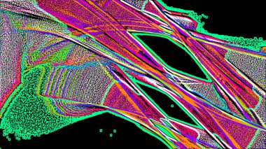 Fantezi kaotik renkli fraktal desen. Soyut Fraktal şekiller. 3D render resimde arka plan veya duvar kağıdı