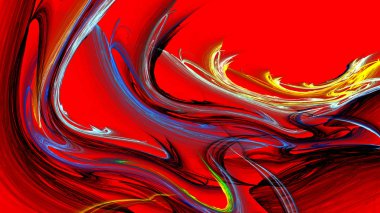 Fantezi kaotik renkli fraktal desen. Soyut Fraktal şekiller. 3D render resimde arka plan veya duvar kağıdı