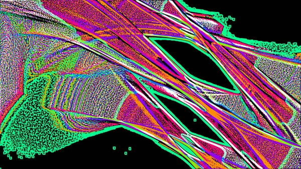 Фантастичний хаотичний барвистий фрактальний візерунок. Абстрактні фрактальні форми. 3D візуалізація ілюстрації фону або шпалер — стокове фото